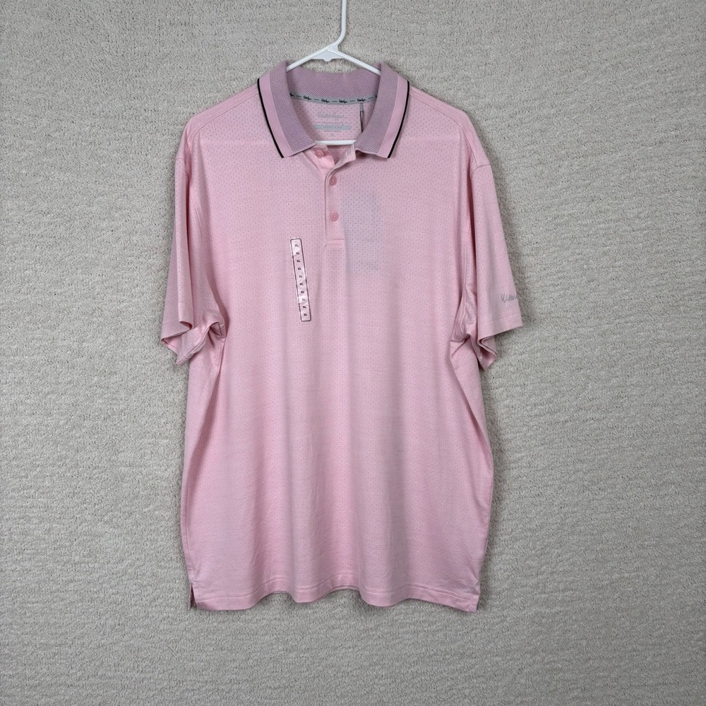Walter Hagen Shirt Men XL Pink P11 Birdseye Athletic Fit Golf Polo Tulip Heather